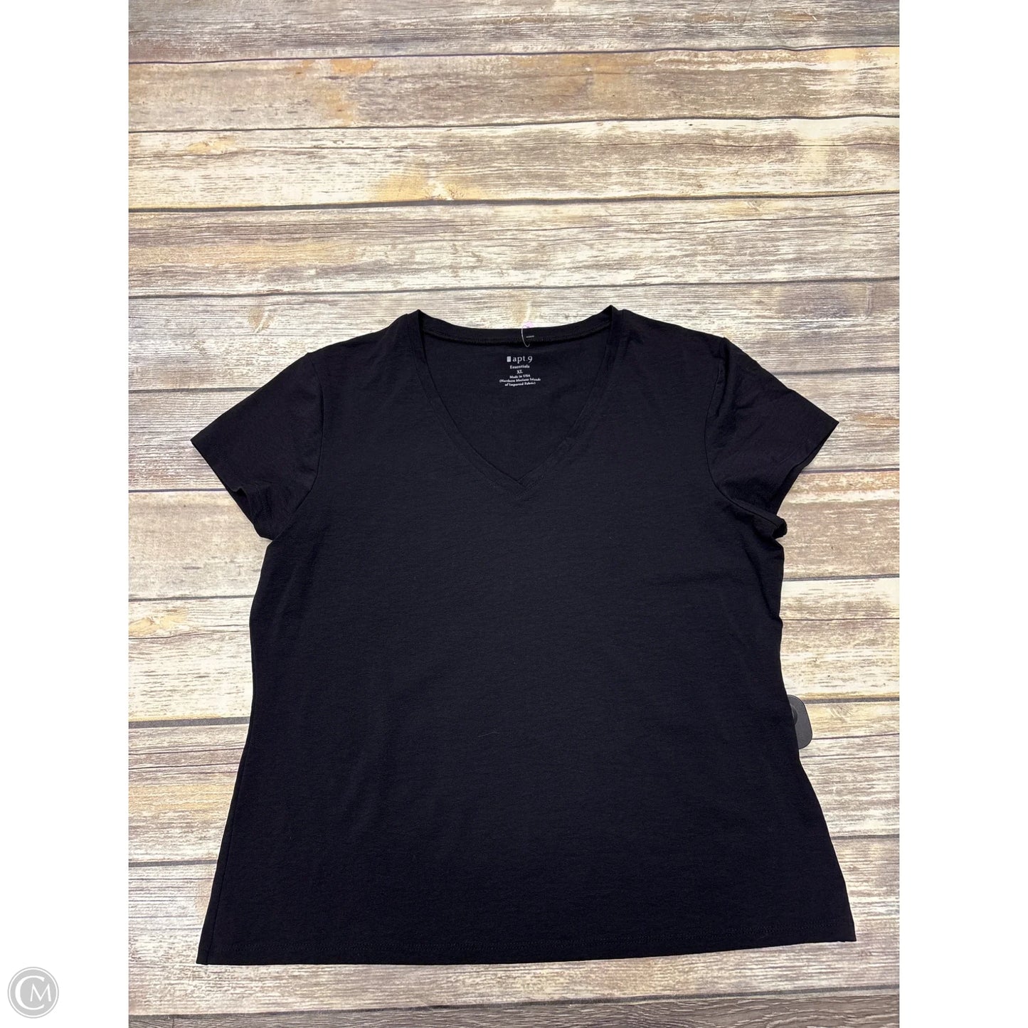 Top Short Sleeve Basic By Apt 9 In Black, Size: Xl