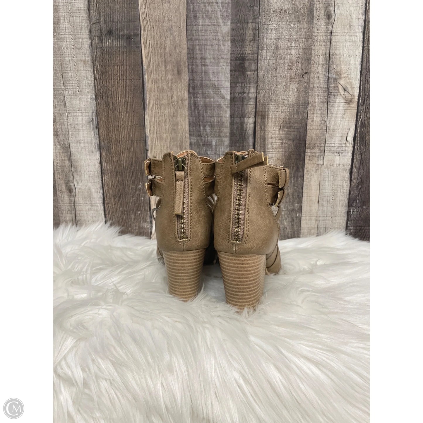Sandals Heels Block By Qupid In Brown, Size: 8.5