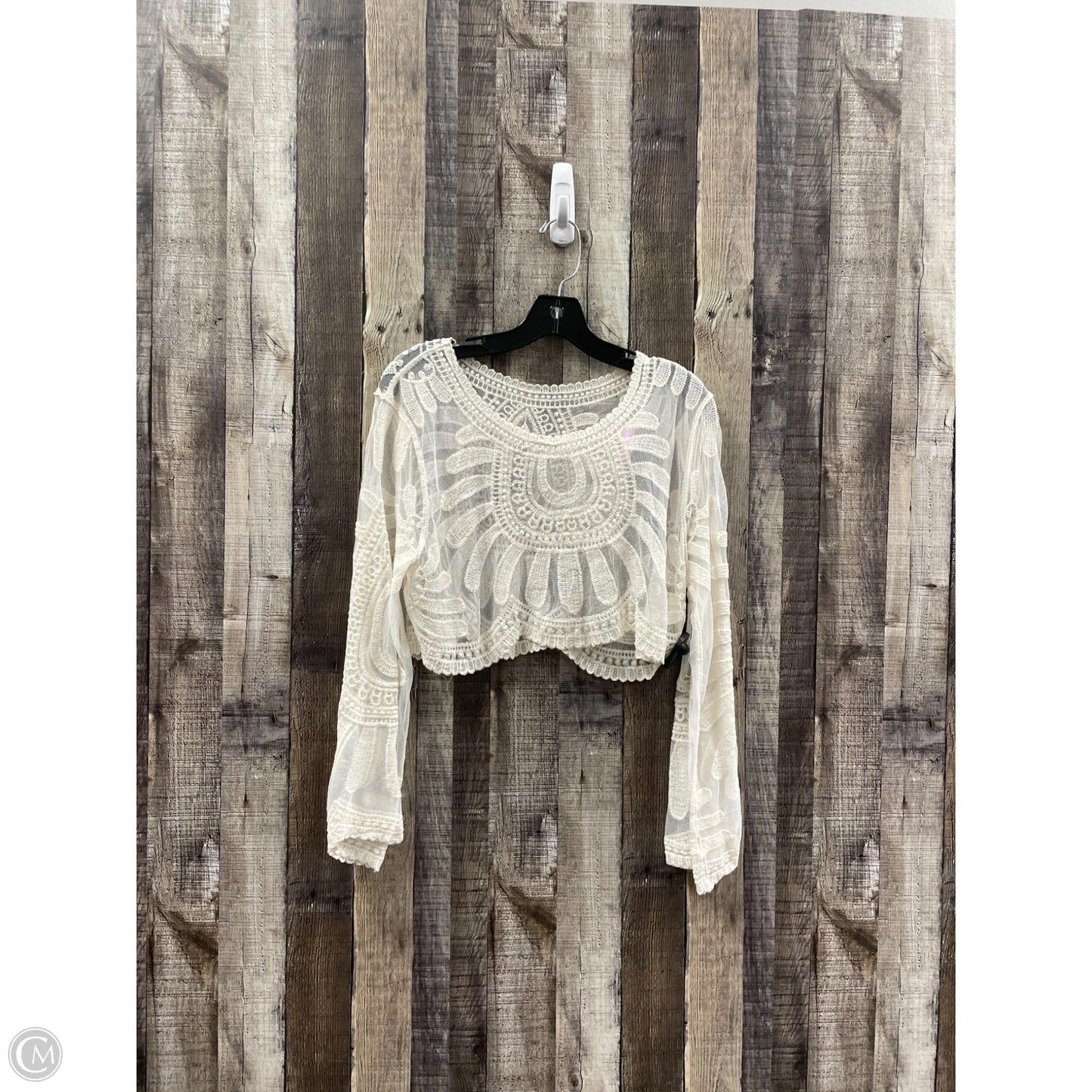 Top Long Sleeve Basic By Cmf In Cream, Size: S