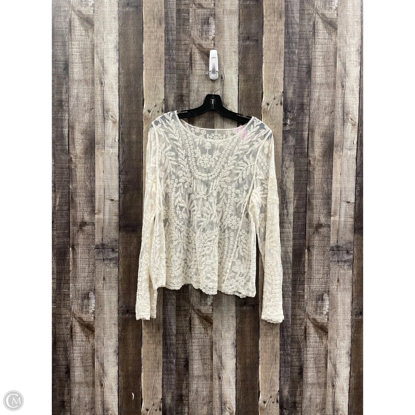 Top Long Sleeve Basic By Cmf In Cream, Size: S