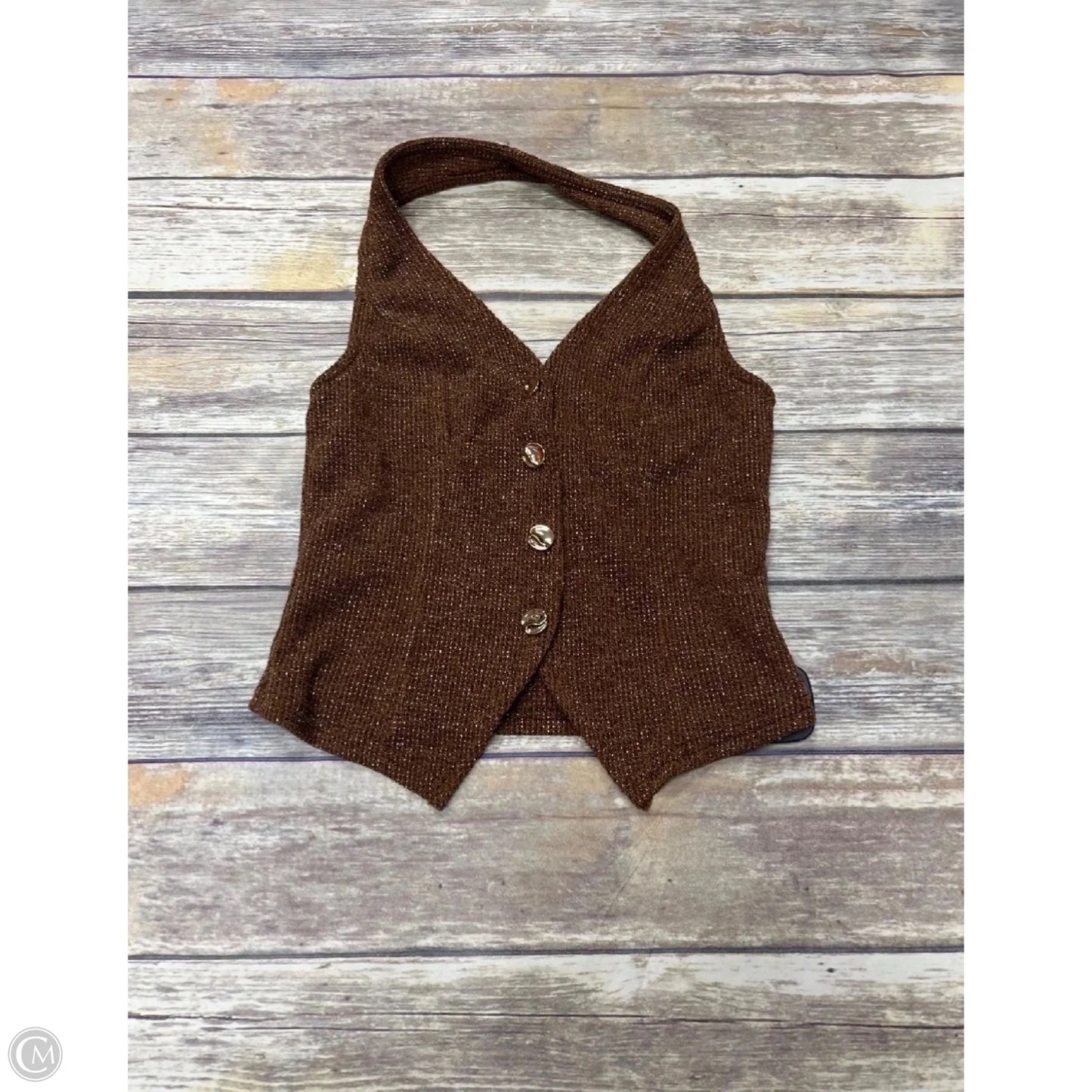 Top Sleeveless By Cmf In Brown, Size: S