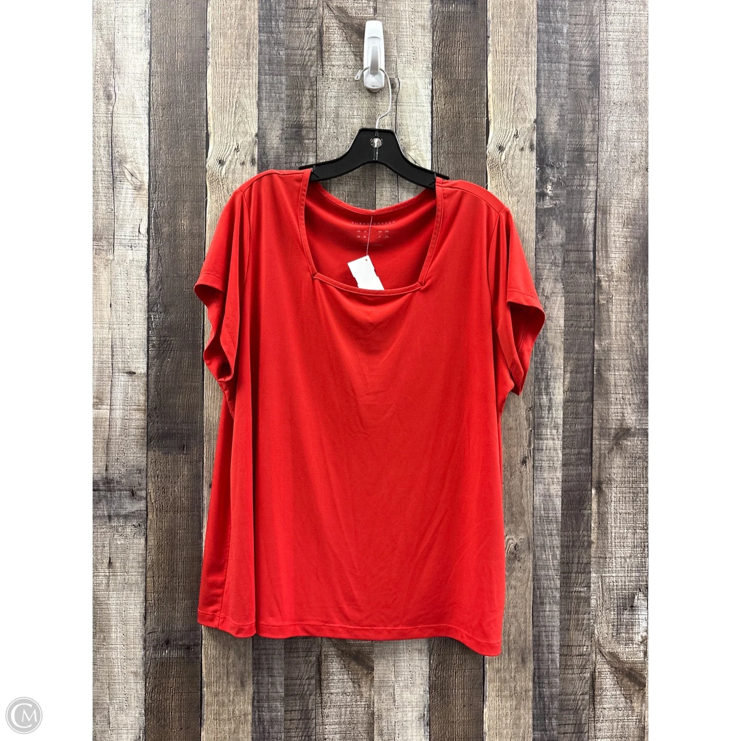Top Short Sleeve By Susan Graver In Red, Size: 1x