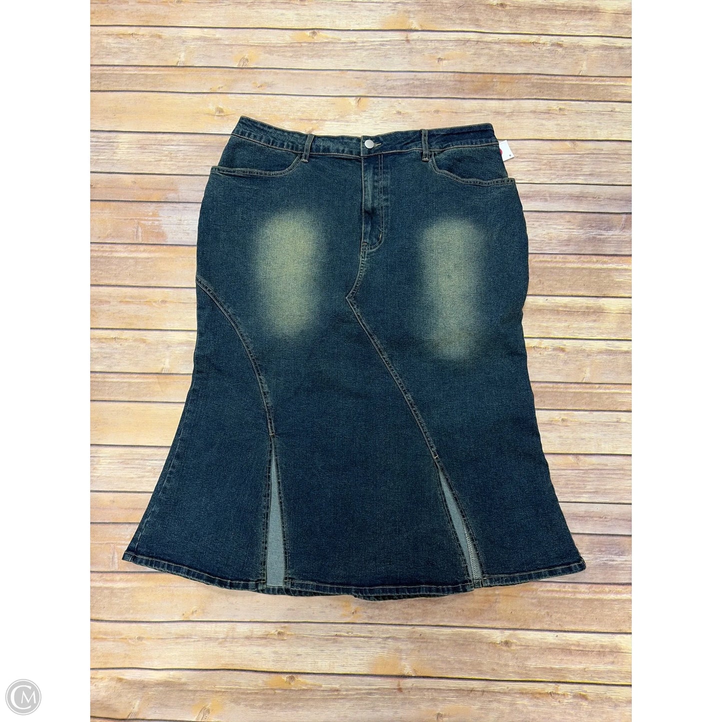 Skirt Maxi By Cider In Blue Denim, Size: 2x