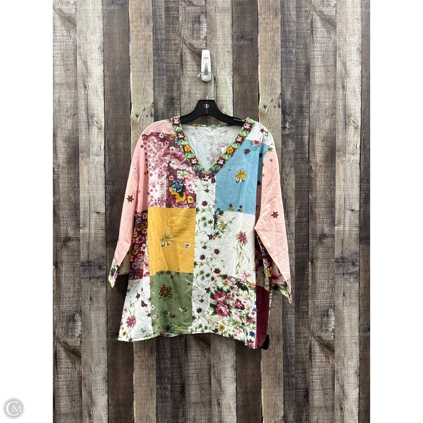 Top Short Sleeve By Cmf In Floral Print, Size: 2x