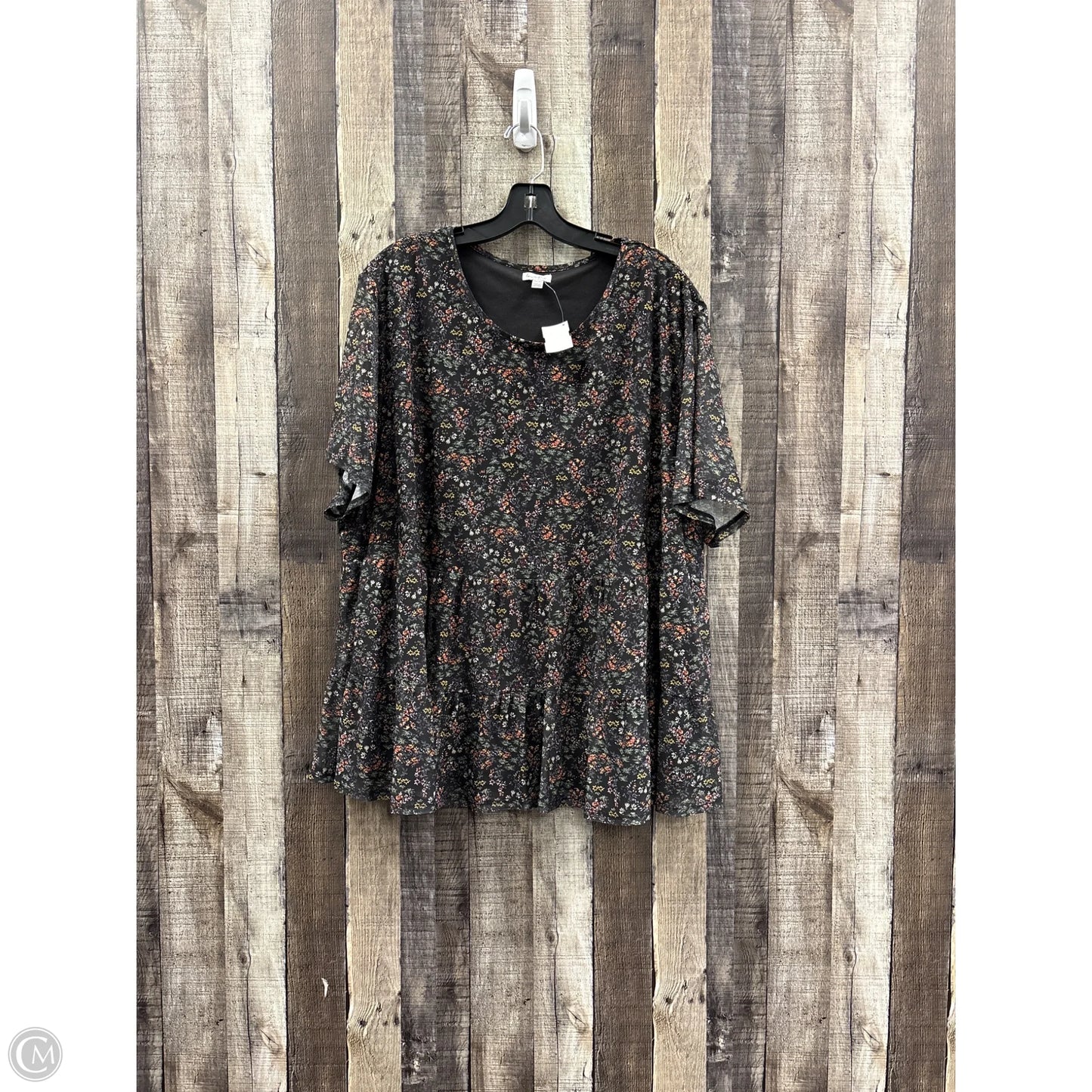 Top Short Sleeve By Cme In Floral Print, Size: 4x
