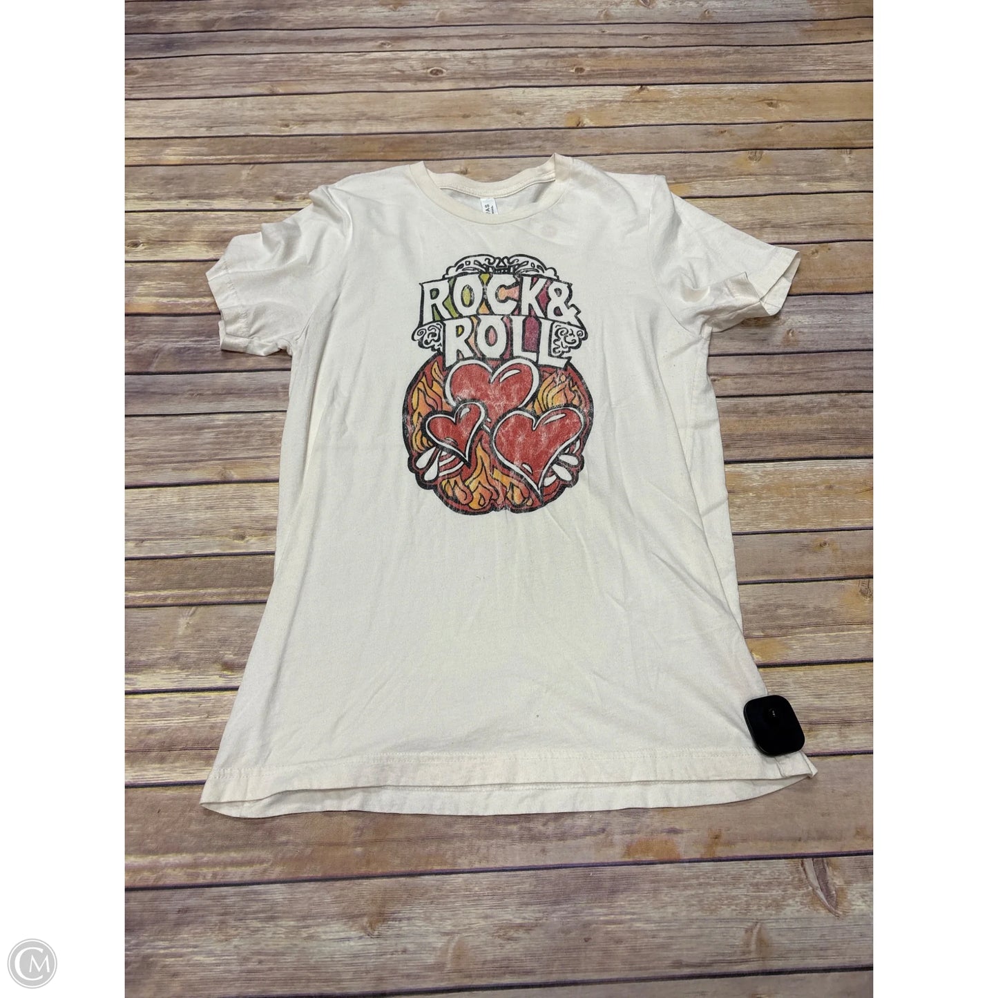 Top Short Sleeve Basic By Cmf In Cream, Size: M