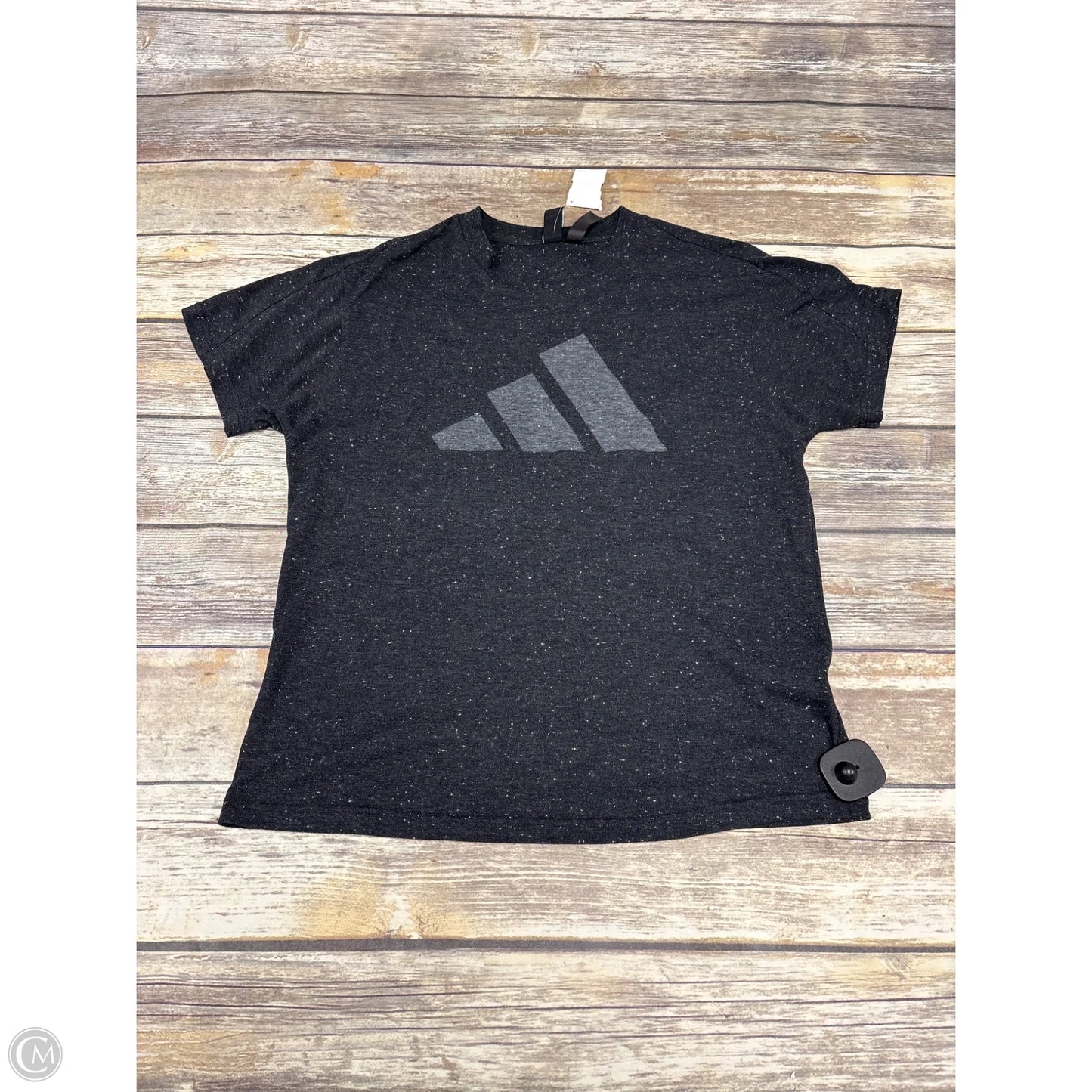 Athletic Top Short Sleeve By Adidas In Grey, Size: M