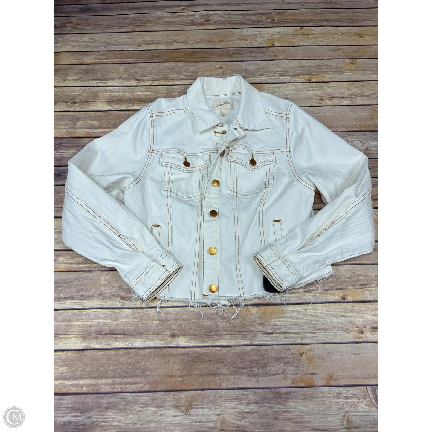 Jacket Denim By Universal Thread In White, Size: S