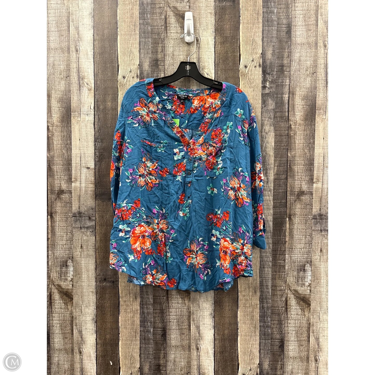 Top Short Sleeve By Torrid In Blue, Size: 3x