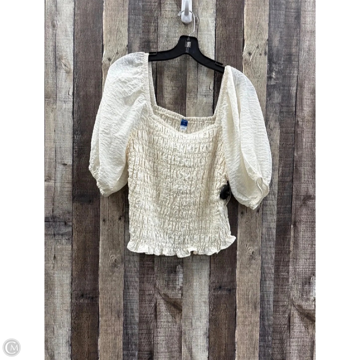 Top Short Sleeve By Old Navy In Cream, Size: M