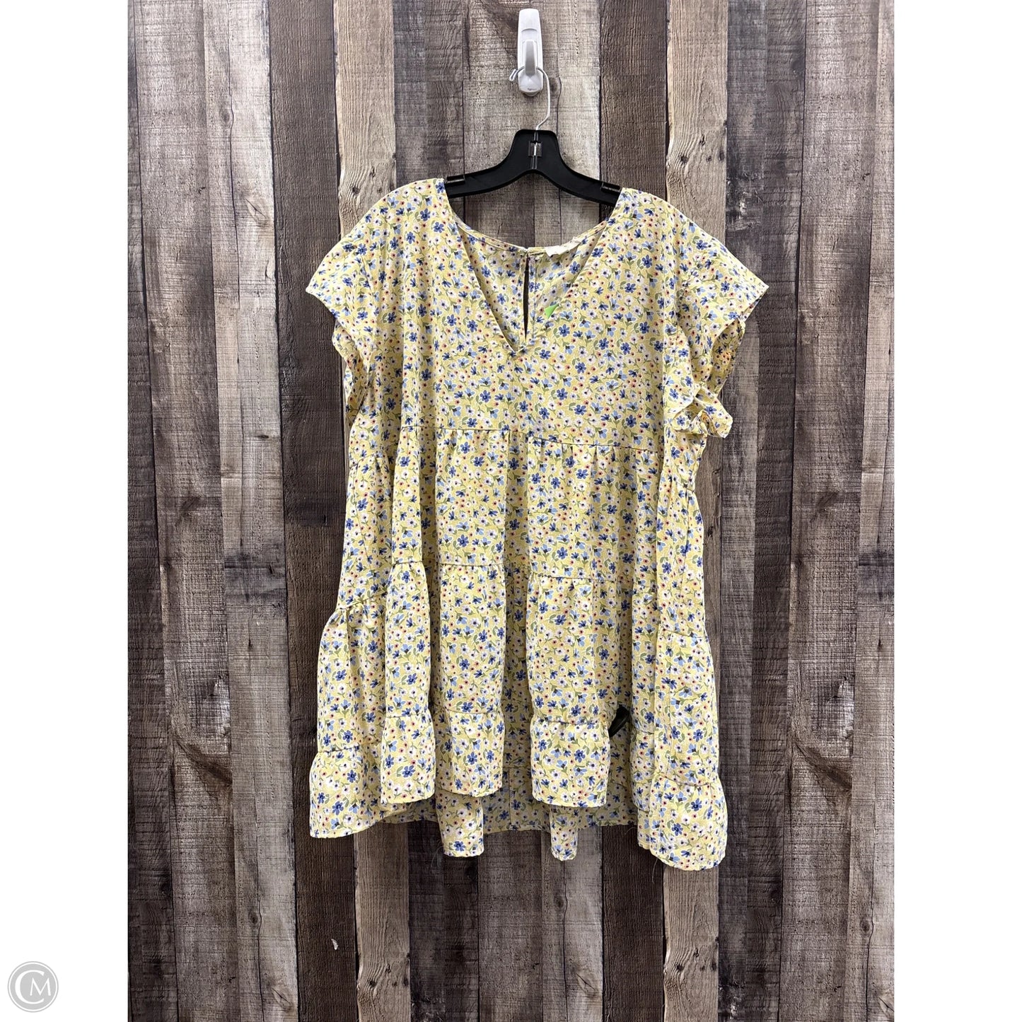Top Short Sleeve By Entro In Yellow, Size: 2x