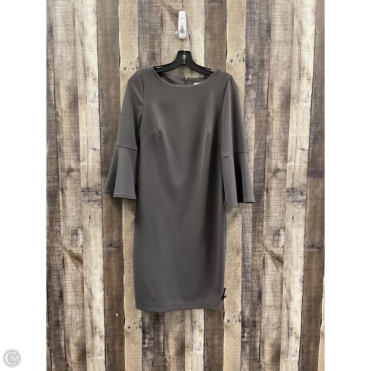 Dress Casual Midi By Calvin Klein In Grey, Size: 8