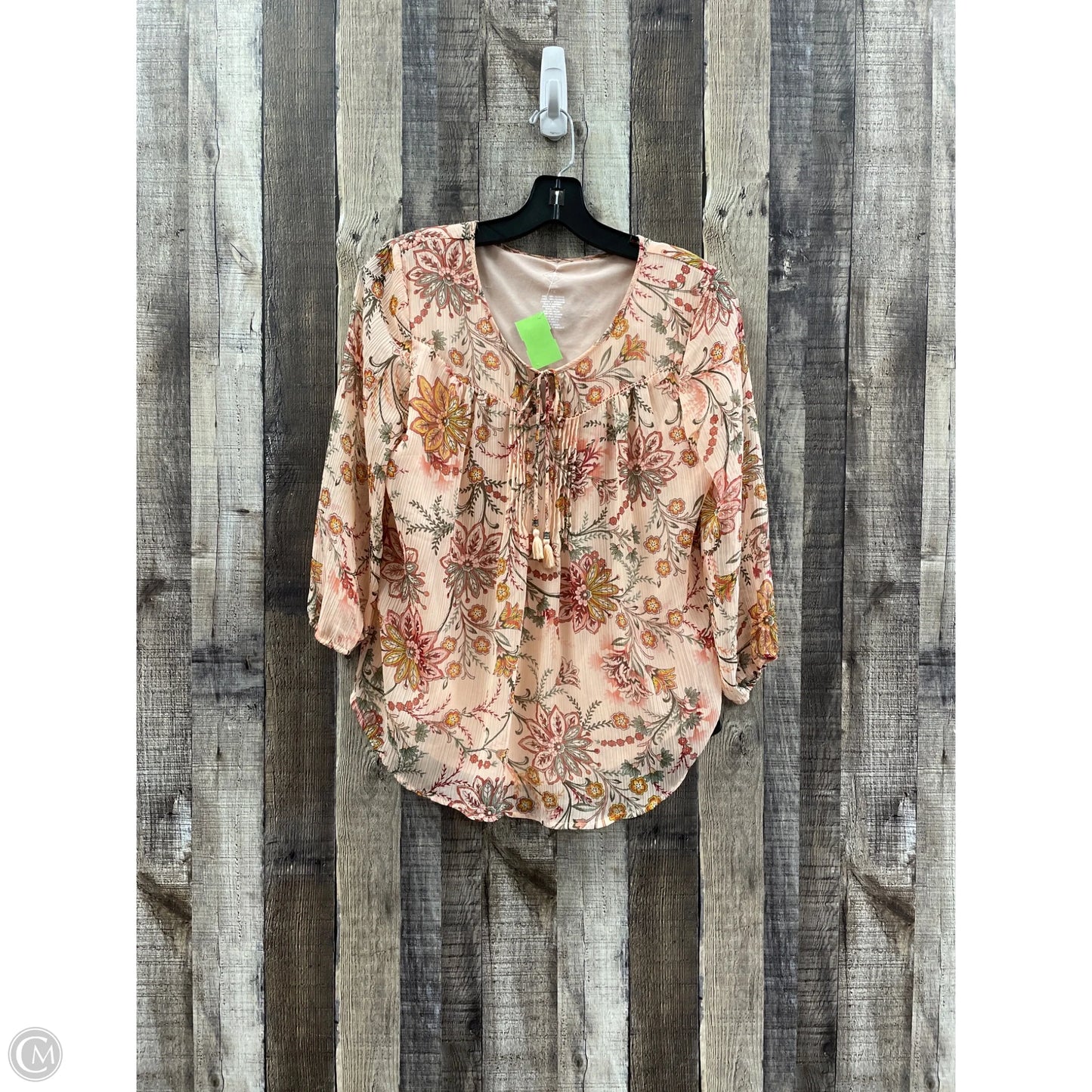 Top 3/4 Sleeve By St Johns Bay In Orange, Size: S