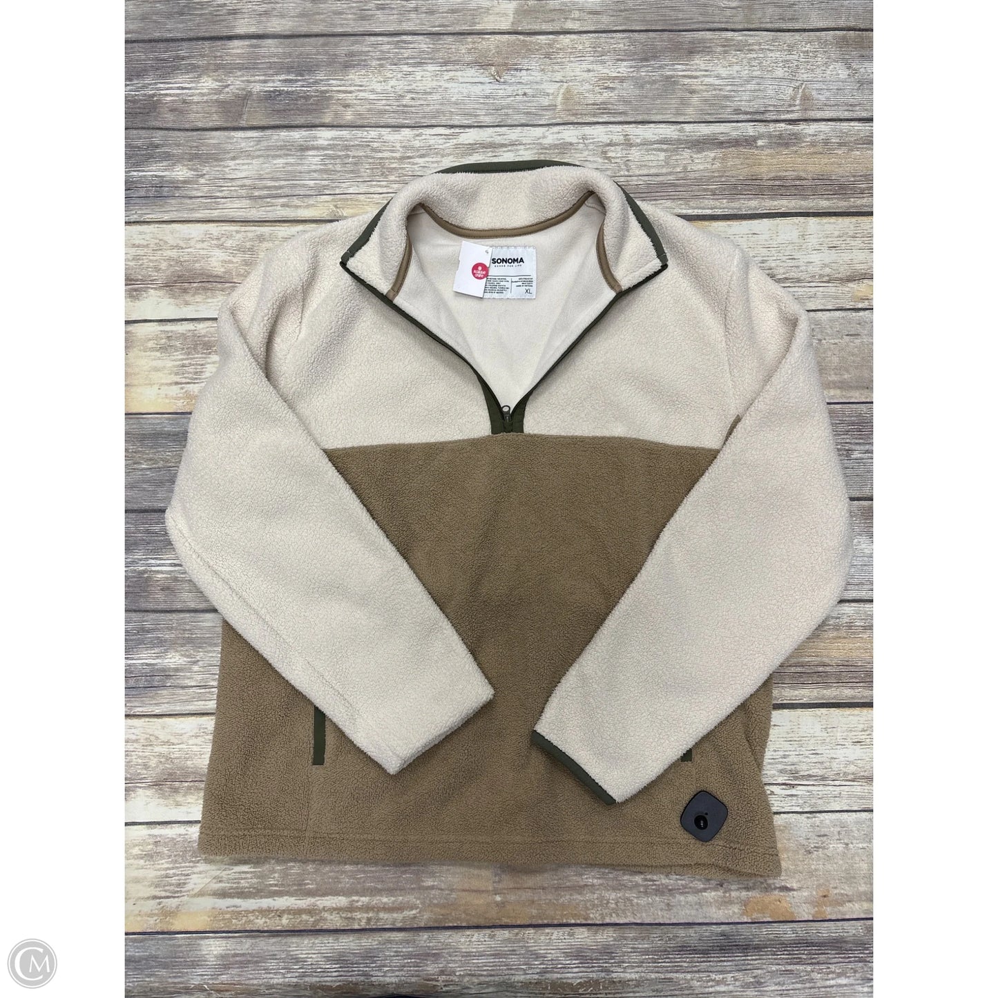 Jacket Fleece By Sonoma In Brown & Cream, Size: Xl