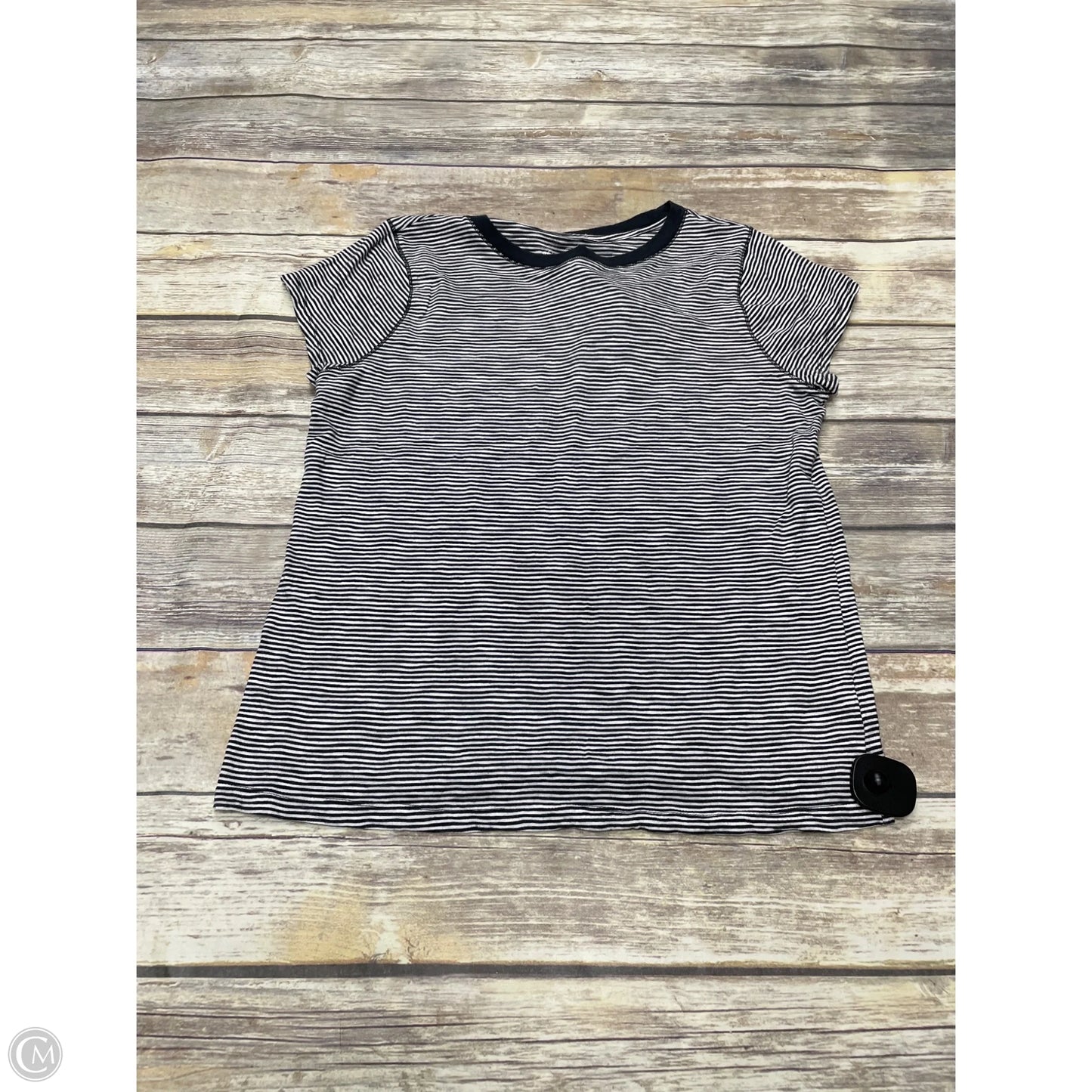 Top Short Sleeve Basic By Universal Thread In Striped Pattern, Size: L