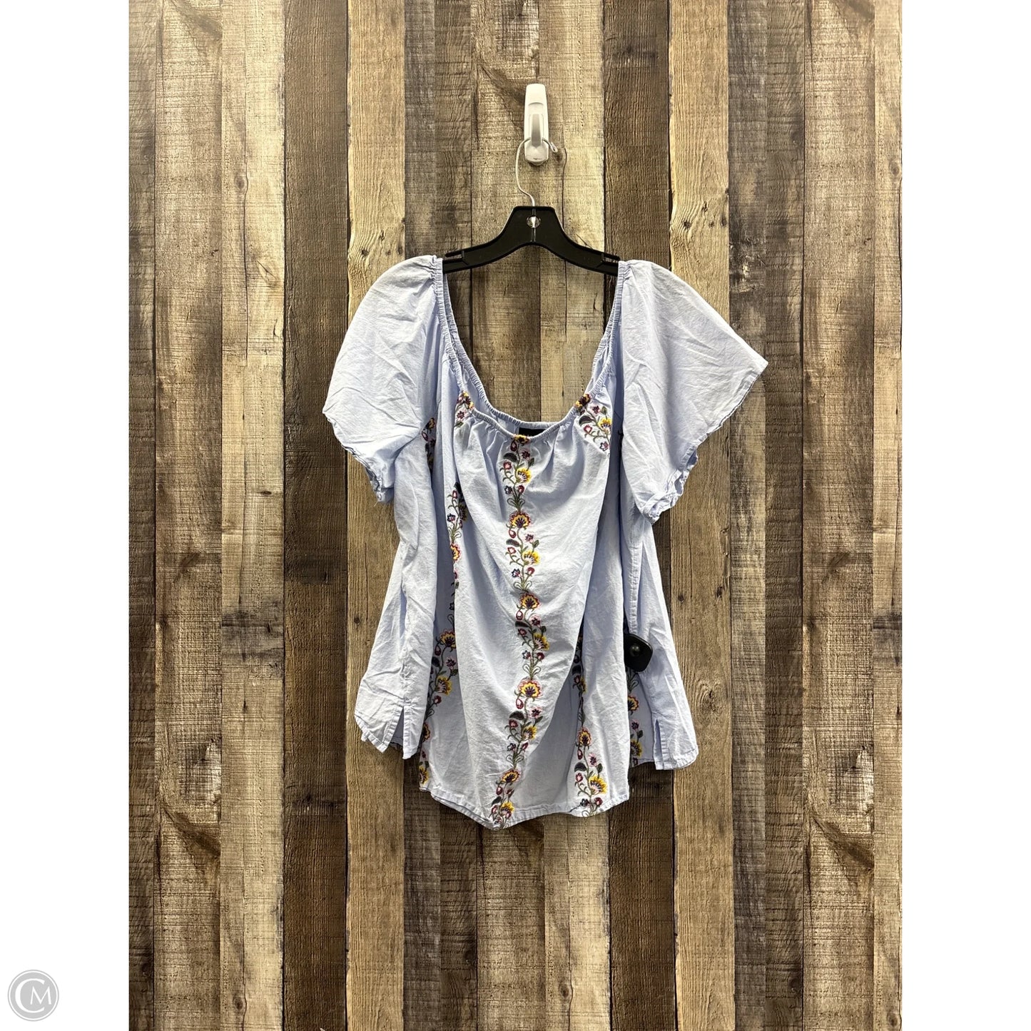 Top Short Sleeve By Lane Bryant In Blue, Size: 3x