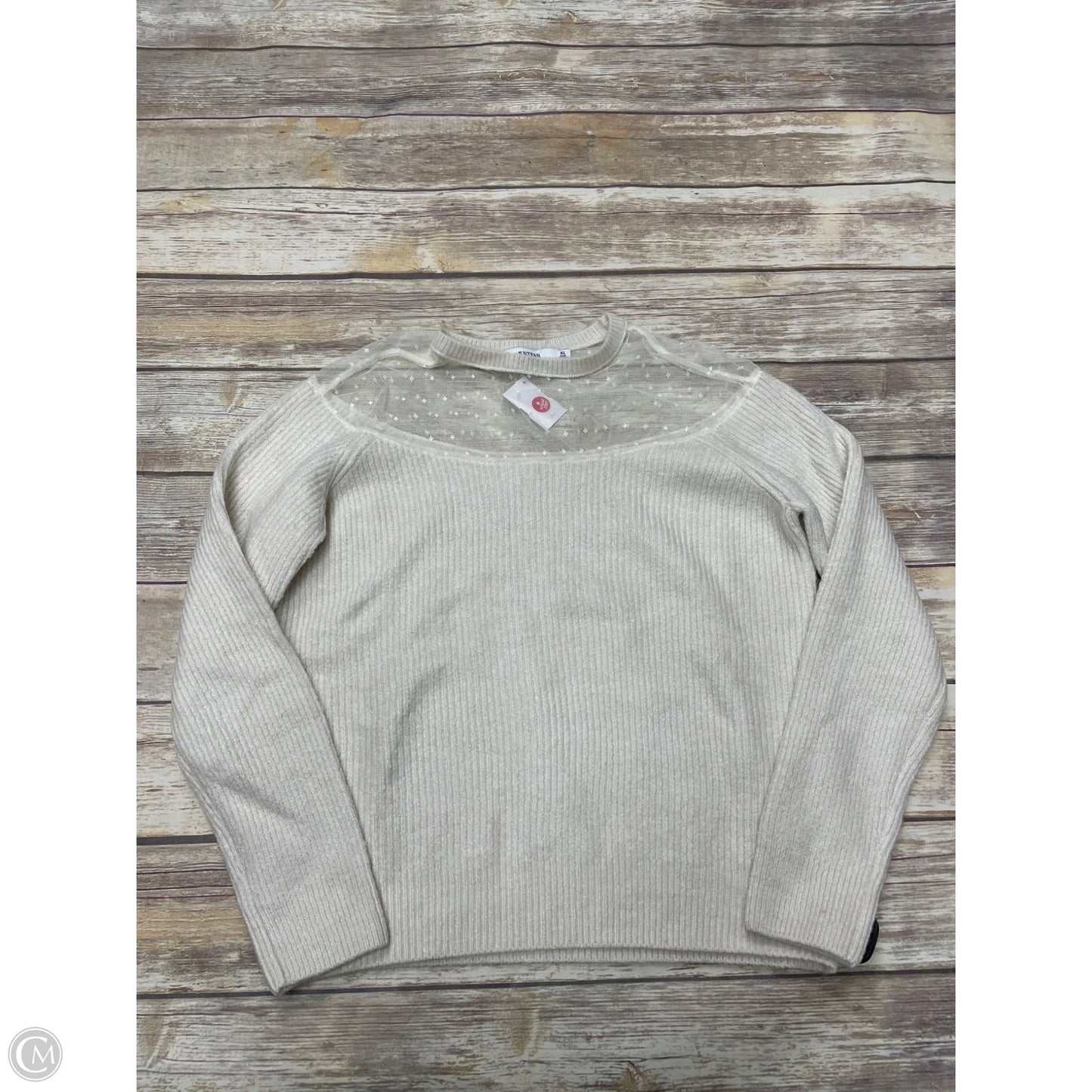Sweater By Just Fab In Ivory, Size: Xl
