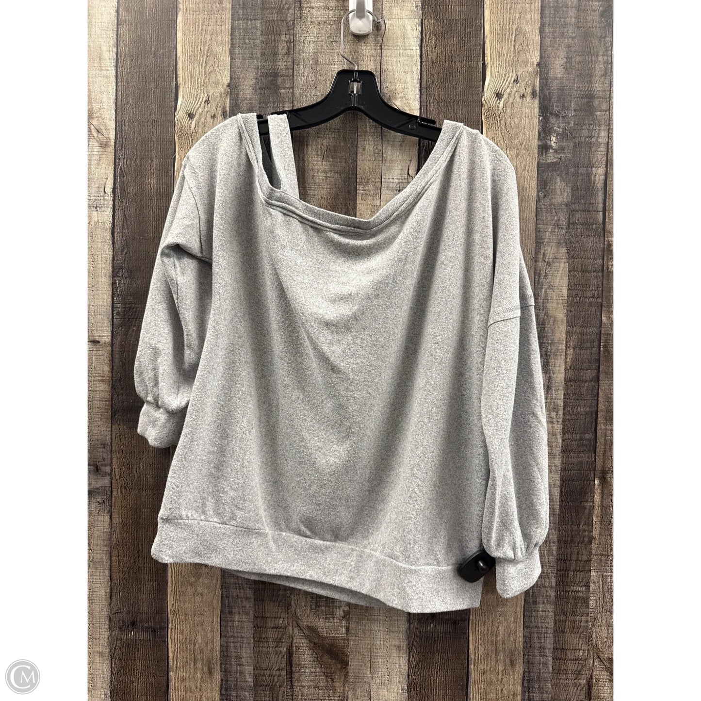 Top Long Sleeve By Cmf In Grey, Size: M