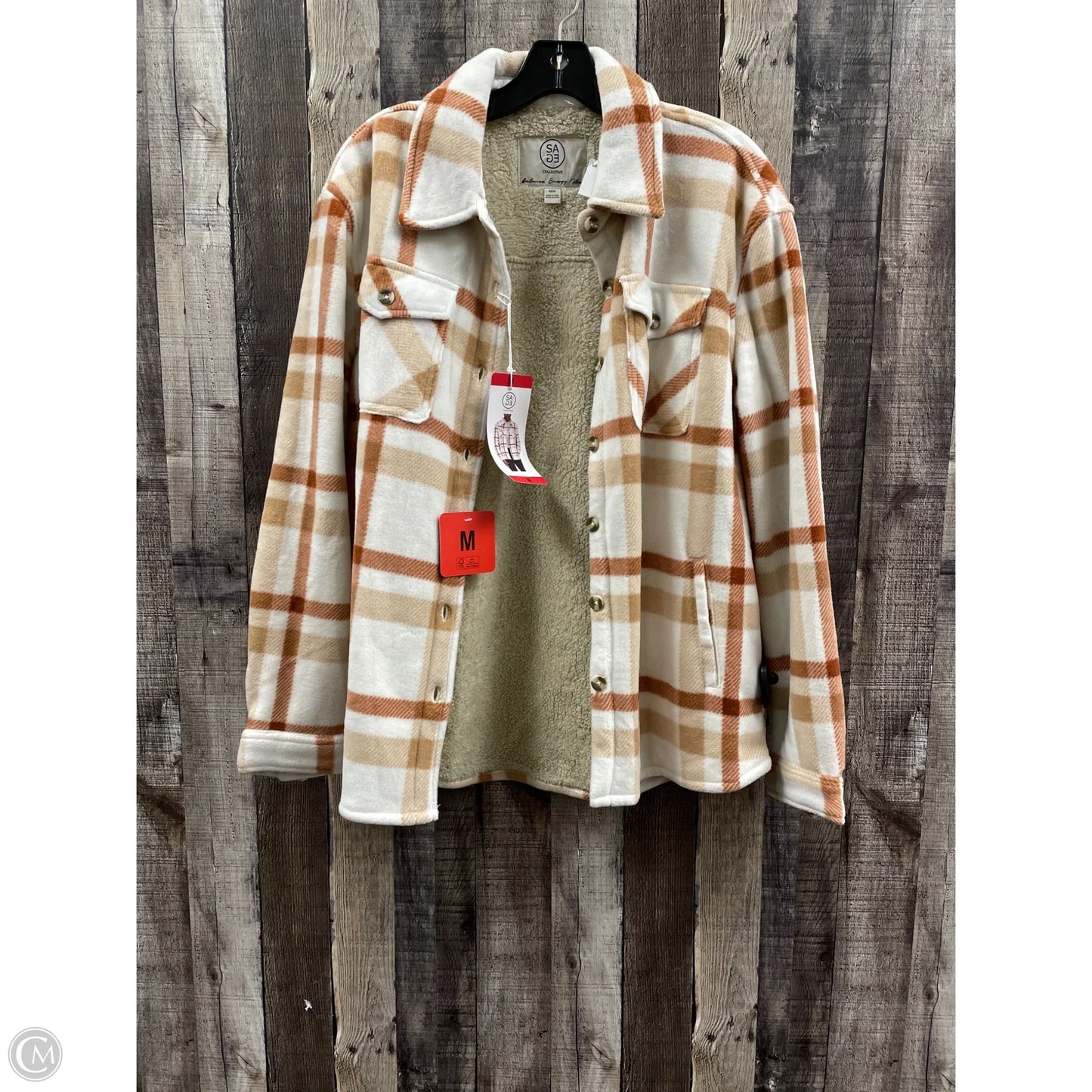 Jacket Shirt By Sage In Multi-colored, Size: M