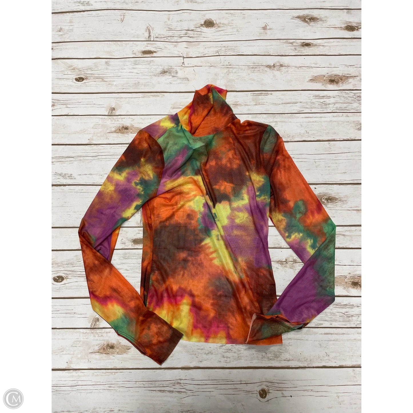 Top Long Sleeve By Cme In Multi-colored, Size: L