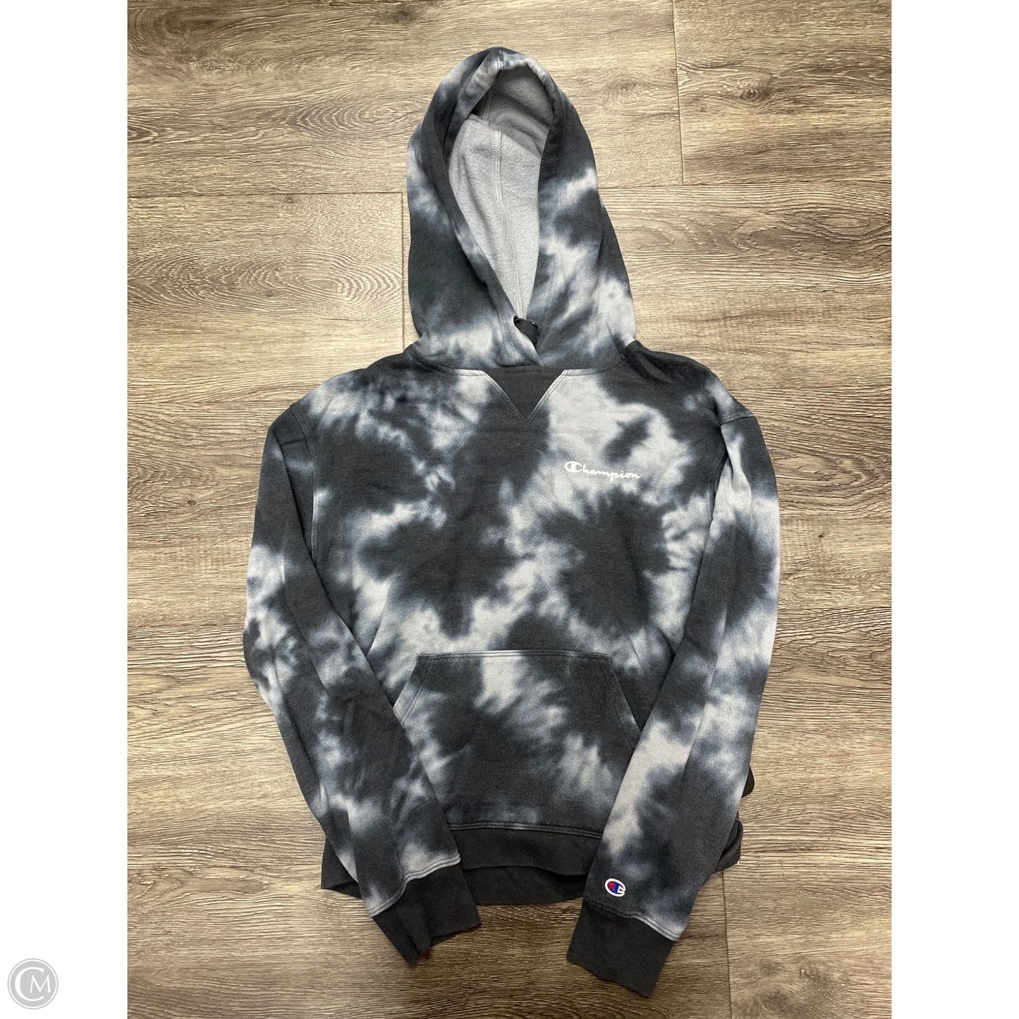 Sweatshirt Hoodie By Champion In Tie Dye Print, Size: S