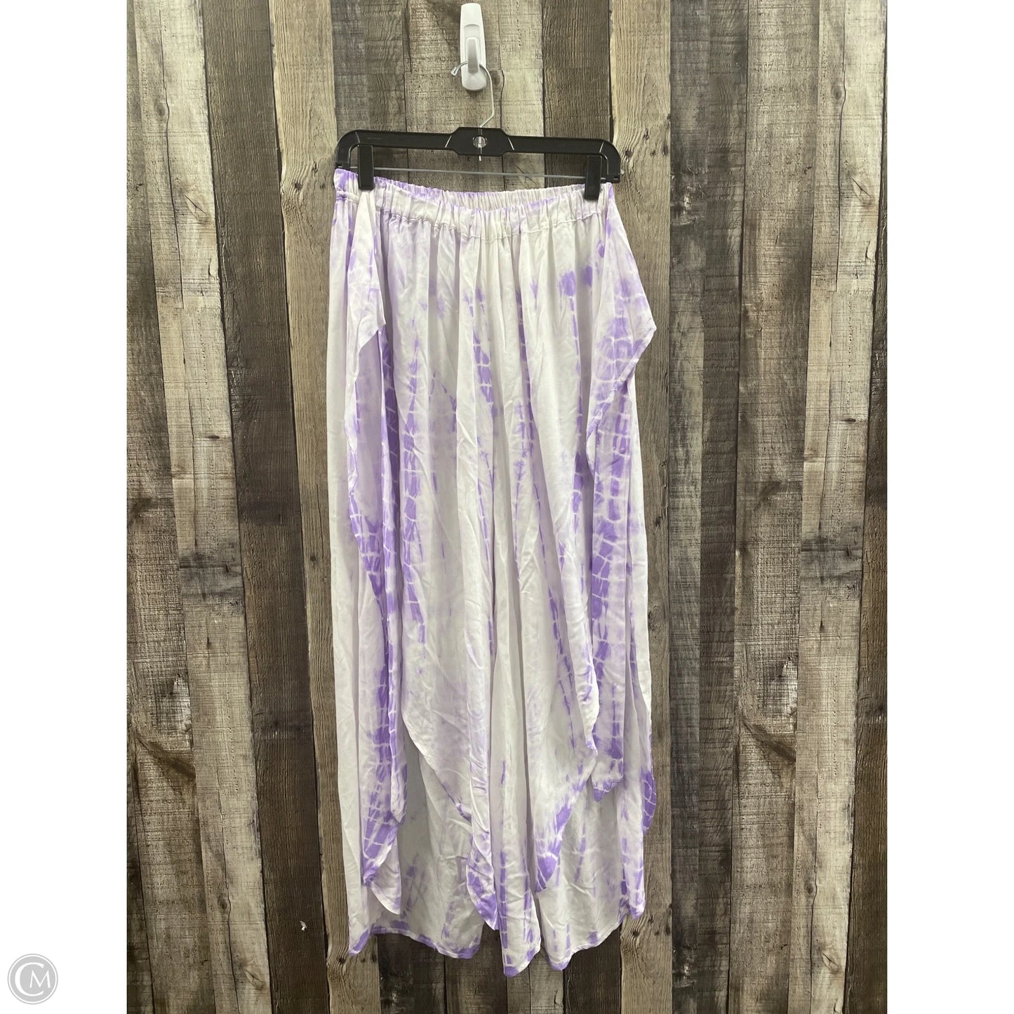 Pants Wide Leg By Cme In Purple & White, Size: L