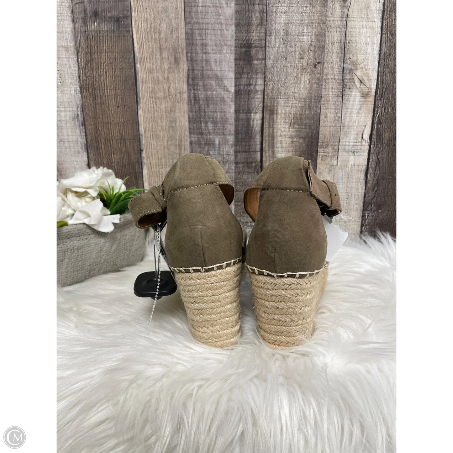 Sandals Heels Wedge By Cme In Tan, Size: 10