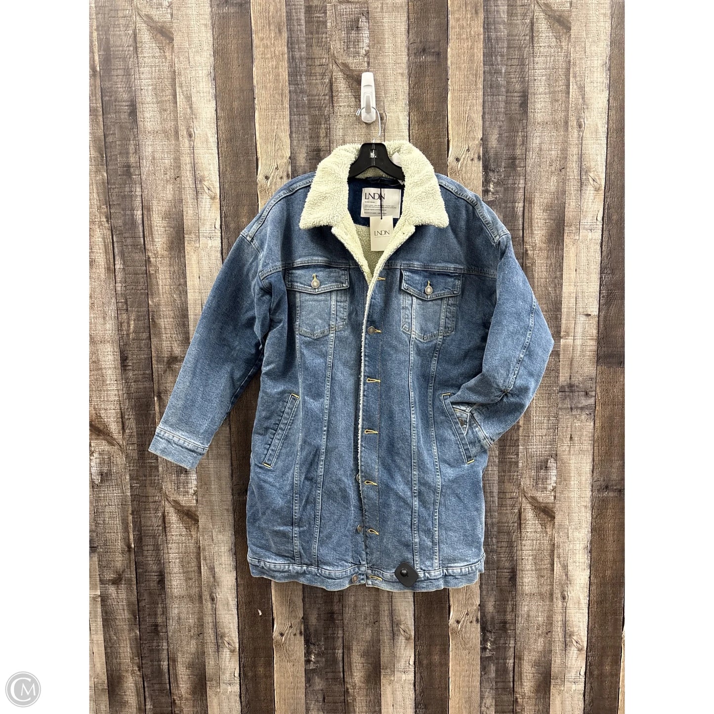 Jacket Faux Fur & Sherpa By Cmc In Blue Denim, Size: S