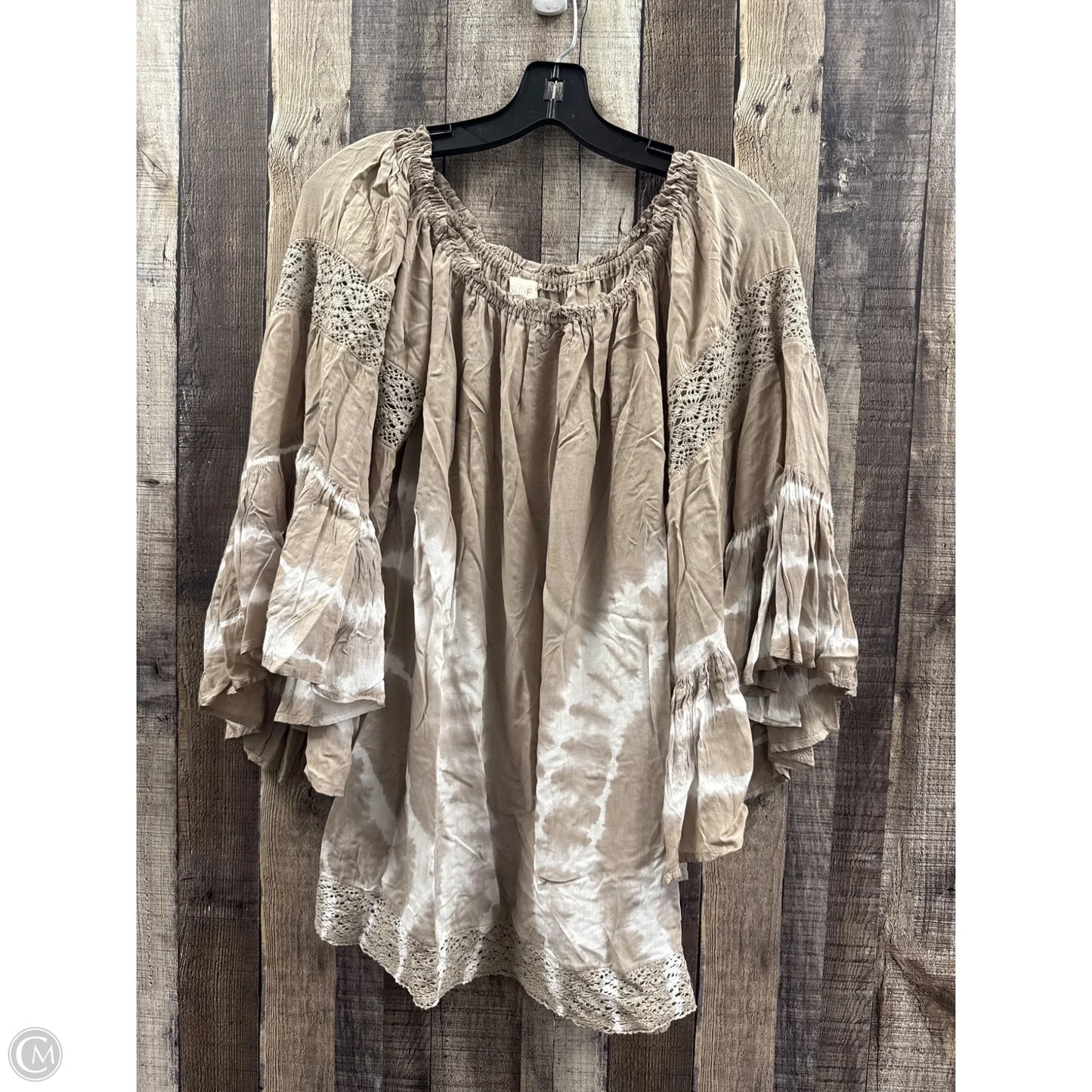 Top 3/4 Sleeve By Cme In Tie Dye Print, Size: M
