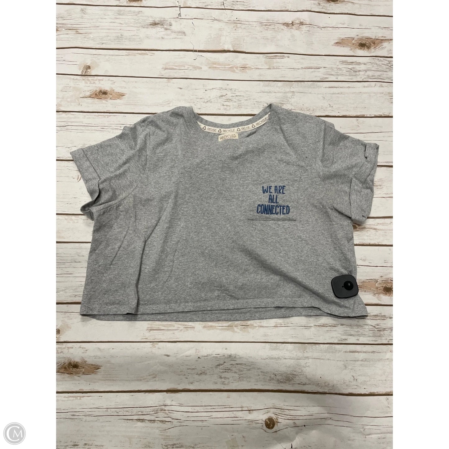 Top Short Sleeve By Cme In Grey, Size: L