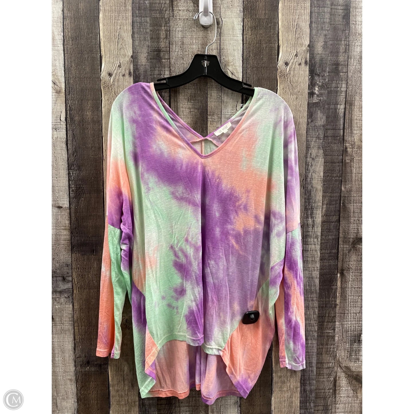 Top Long Sleeve By La Miel In Tie Dye Print, Size: M