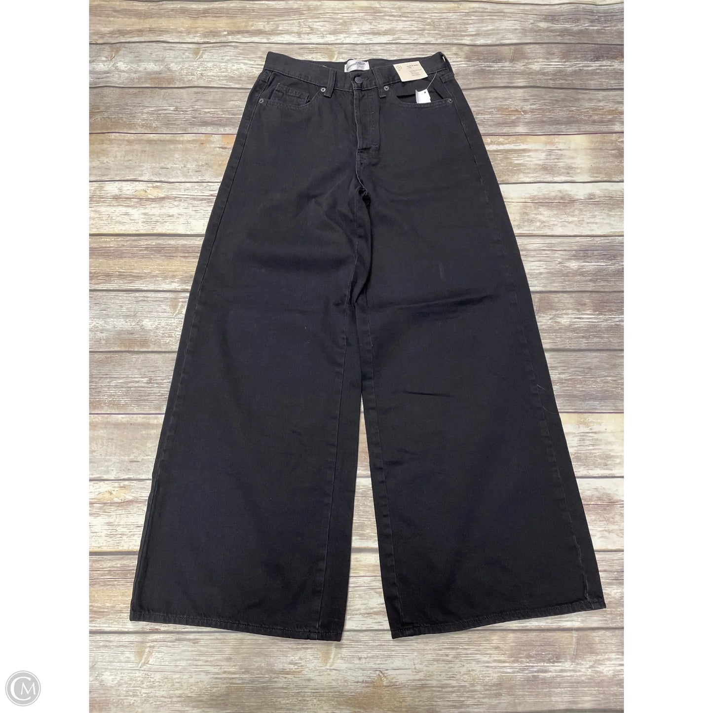 Jeans Wide Leg By Universal Thread In Black Denim, Size: 4