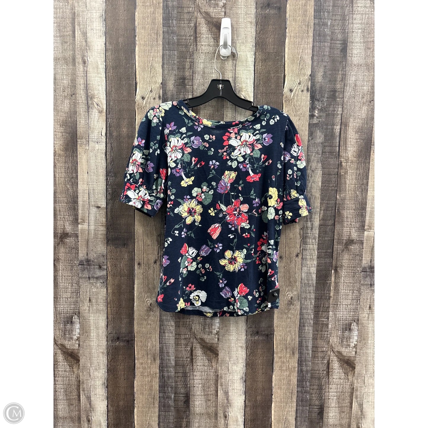 Top Short Sleeve By Liz Claiborne In Floral Print, Size: S