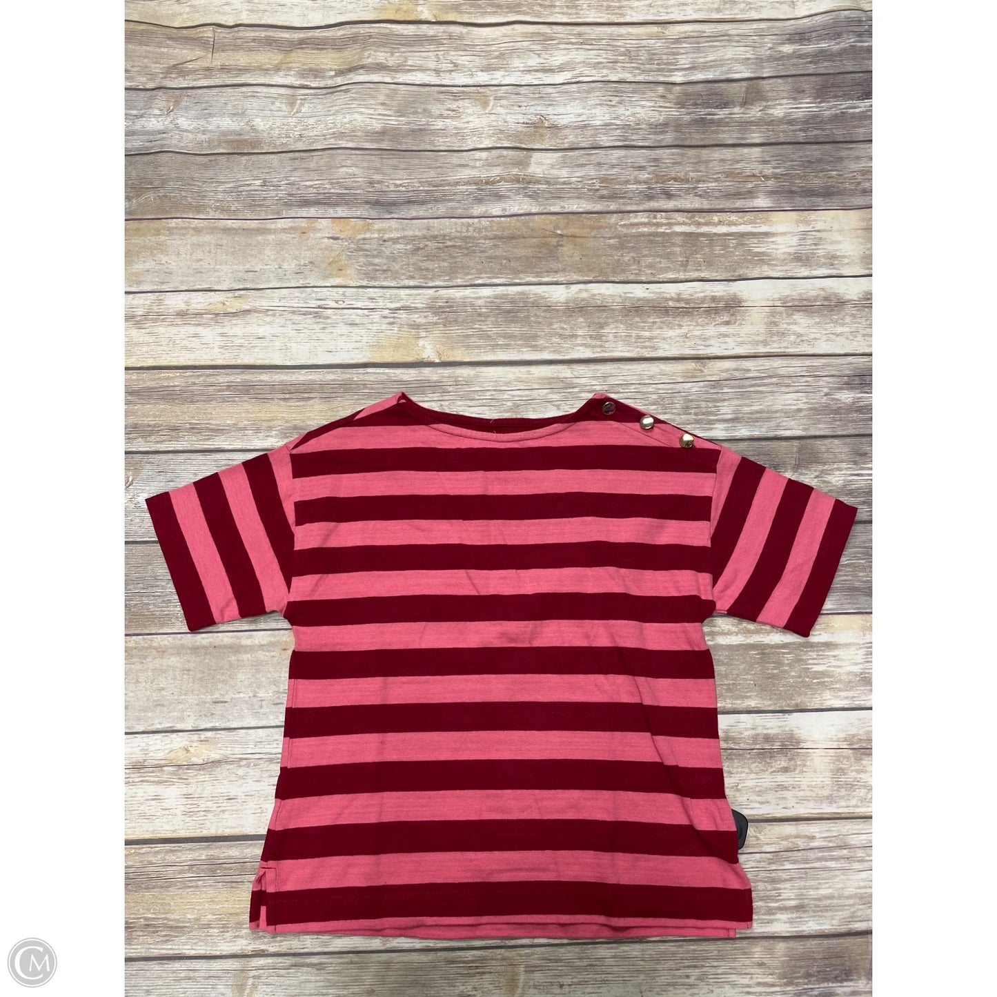 Top Short Sleeve By Loft In Striped Pattern, Size: S