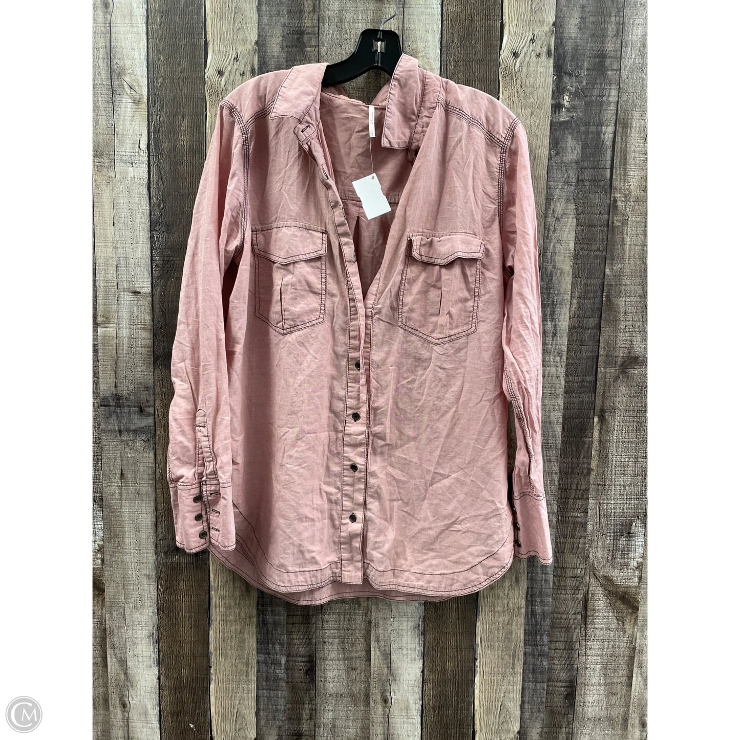 Top Long Sleeve By Free People In Pink, Size: M