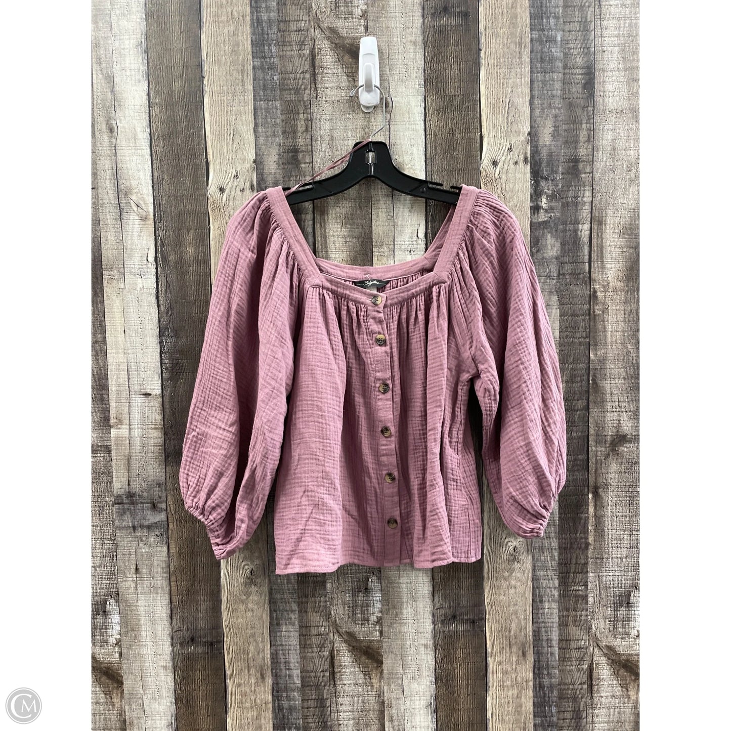 Top Long Sleeve By Cme In Purple, Size: M