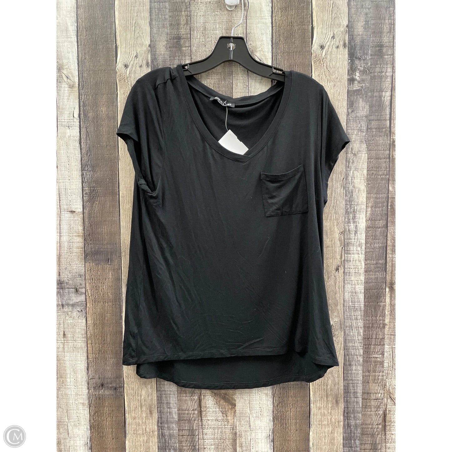 Top Short Sleeve By Cable And Gauge In Black, Size: L