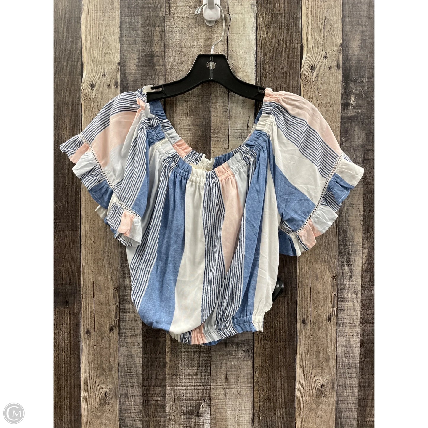 Top Short Sleeve By Ocean Drive In Leopard Print, Size: L