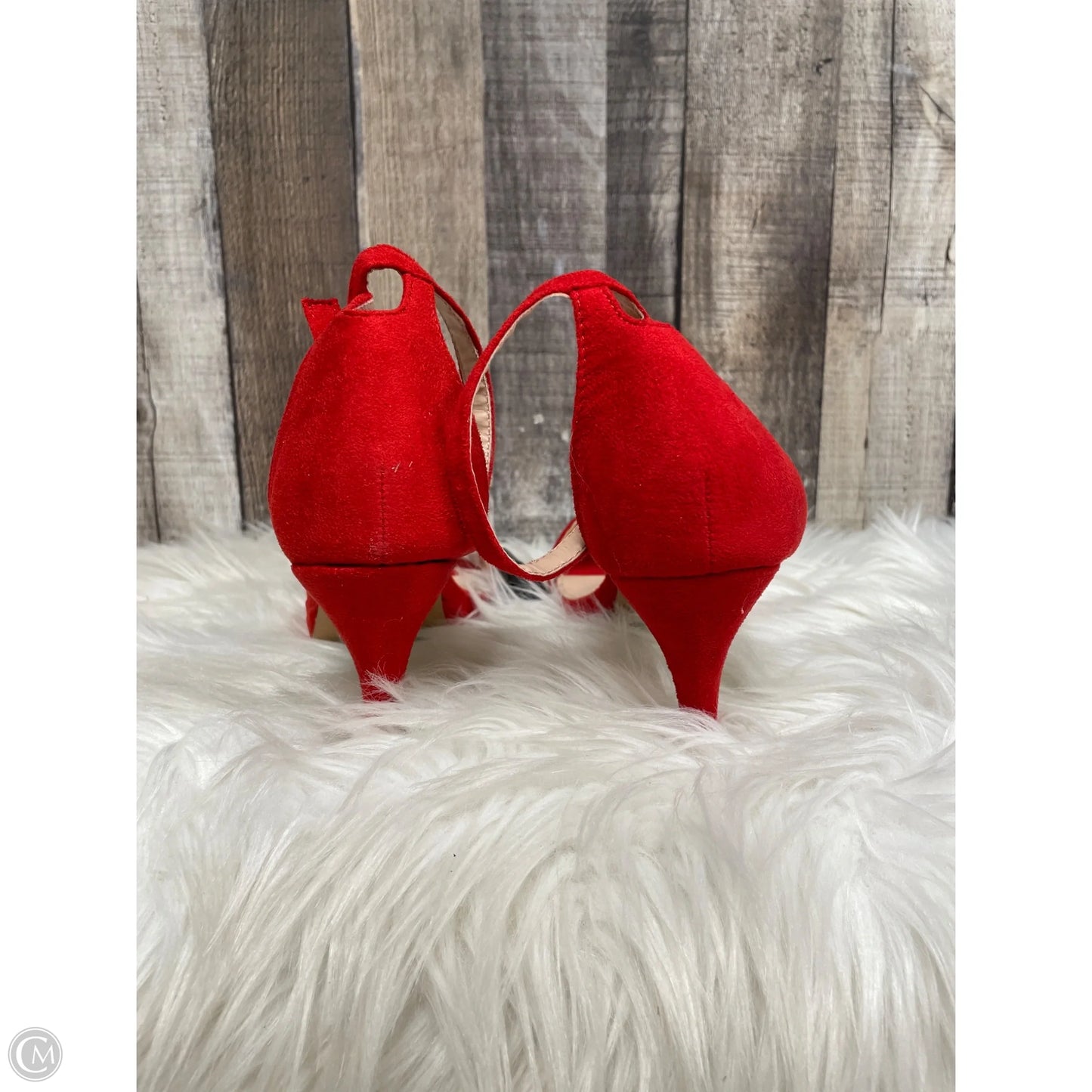 Sandals Heels Stiletto By Forever In Red, Size: 8.5