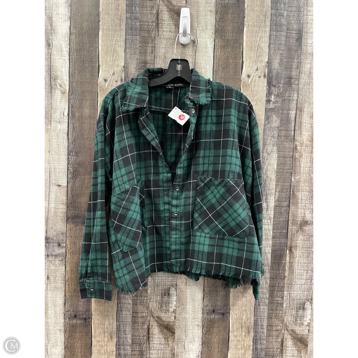 Top Long Sleeve By Hyfve In Plaid Pattern, Size: M