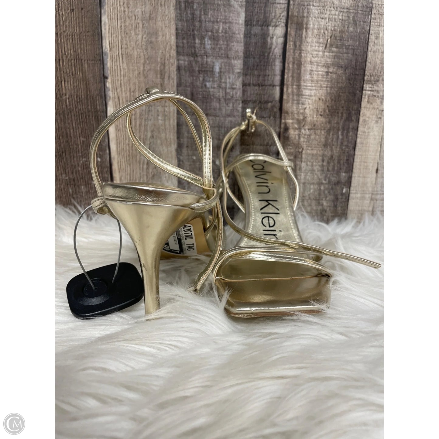 Shoes Heels Stiletto By Calvin Klein In Gold, Size: 8