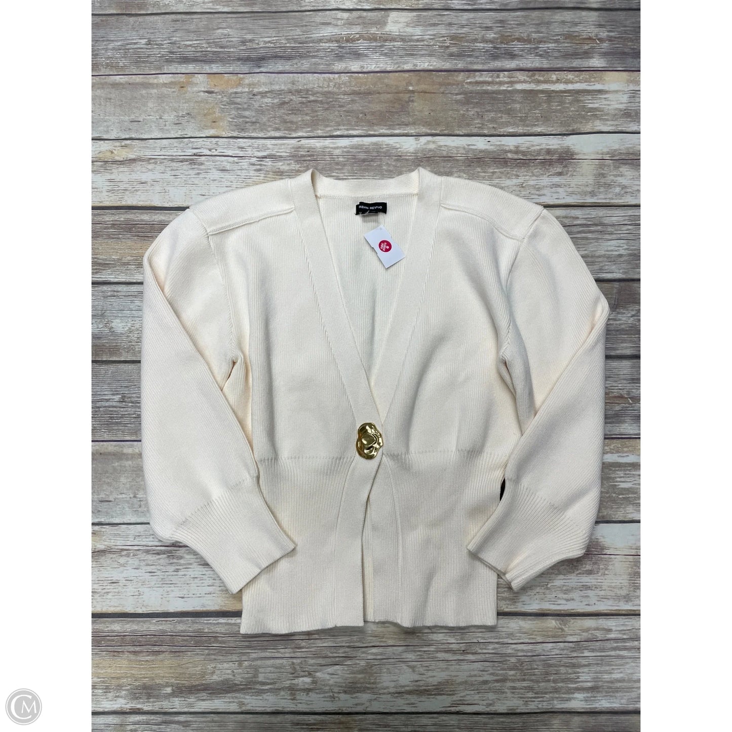 Sweater Cardigan By Cme In Ivory, Size: L