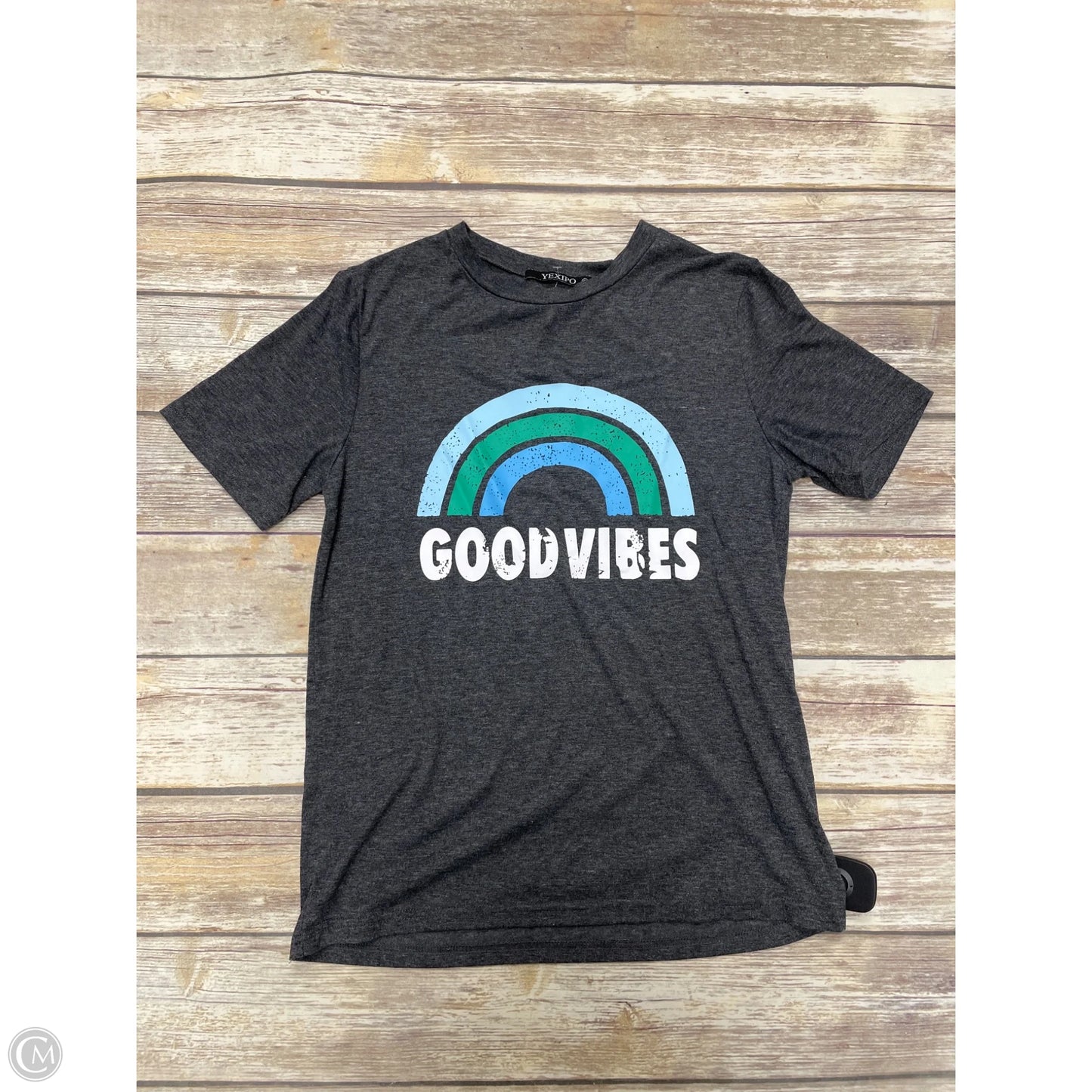 Top Short Sleeve By Cme In Grey, Size: S