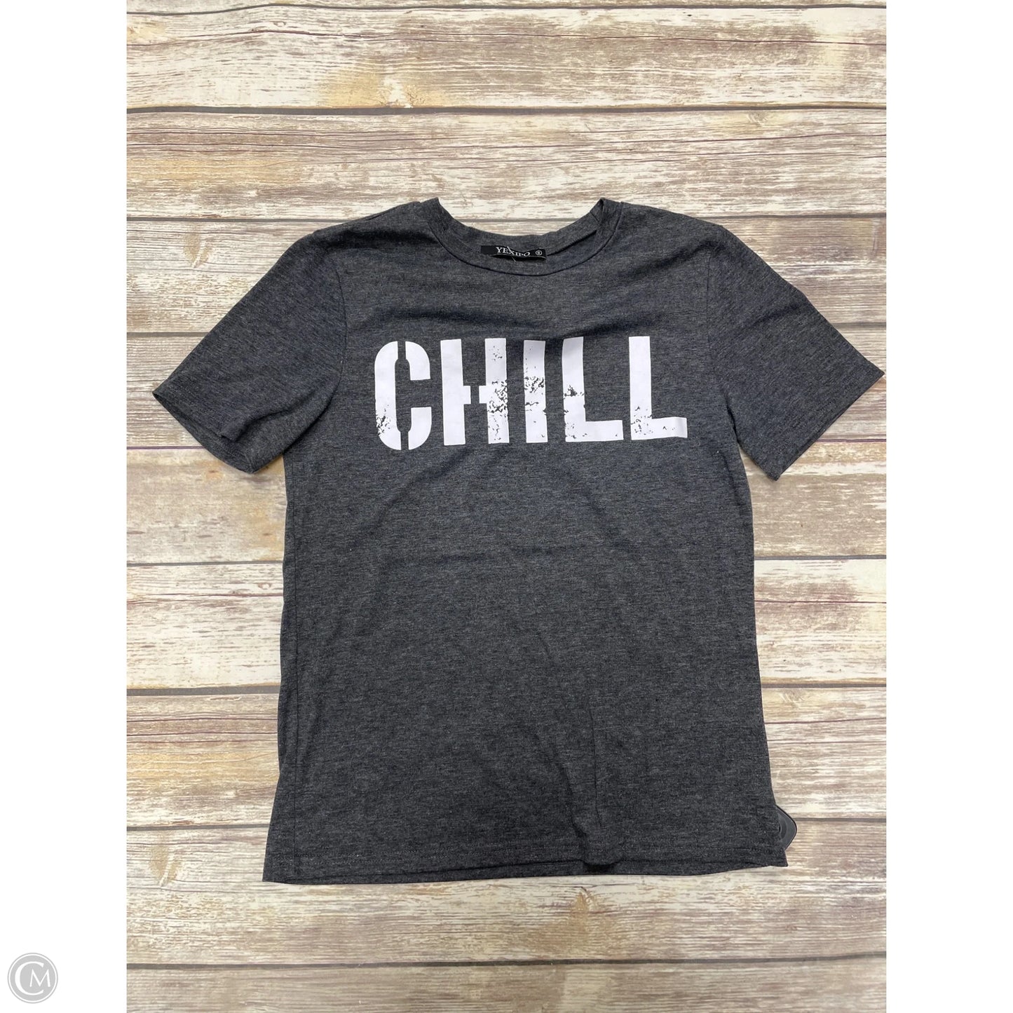 Top Short Sleeve By Cme In Grey, Size: S