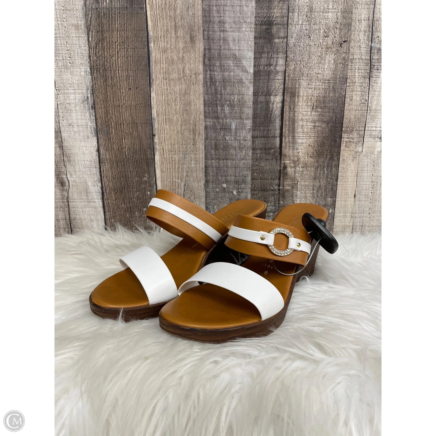 Sandals Heels Wedge By Cme In White, Size: 8