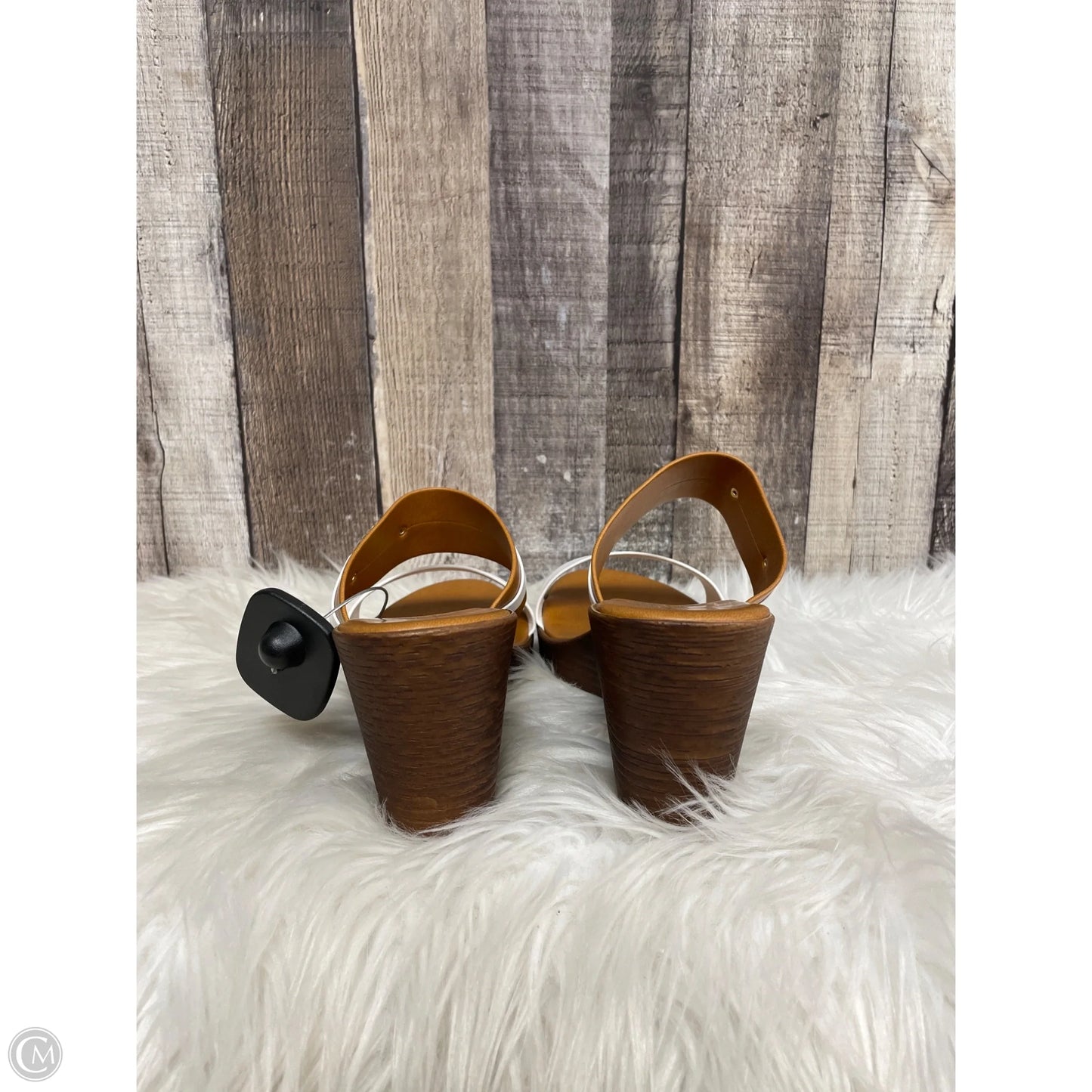 Sandals Heels Wedge By Cme In White, Size: 8