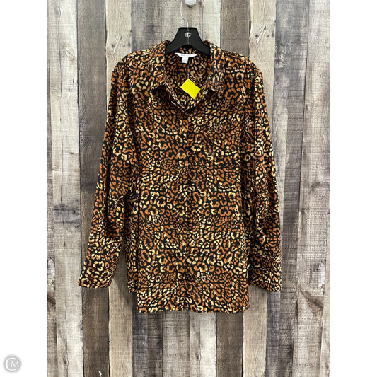 Top Long Sleeve By Nine West In Animal Print, Size: Xl