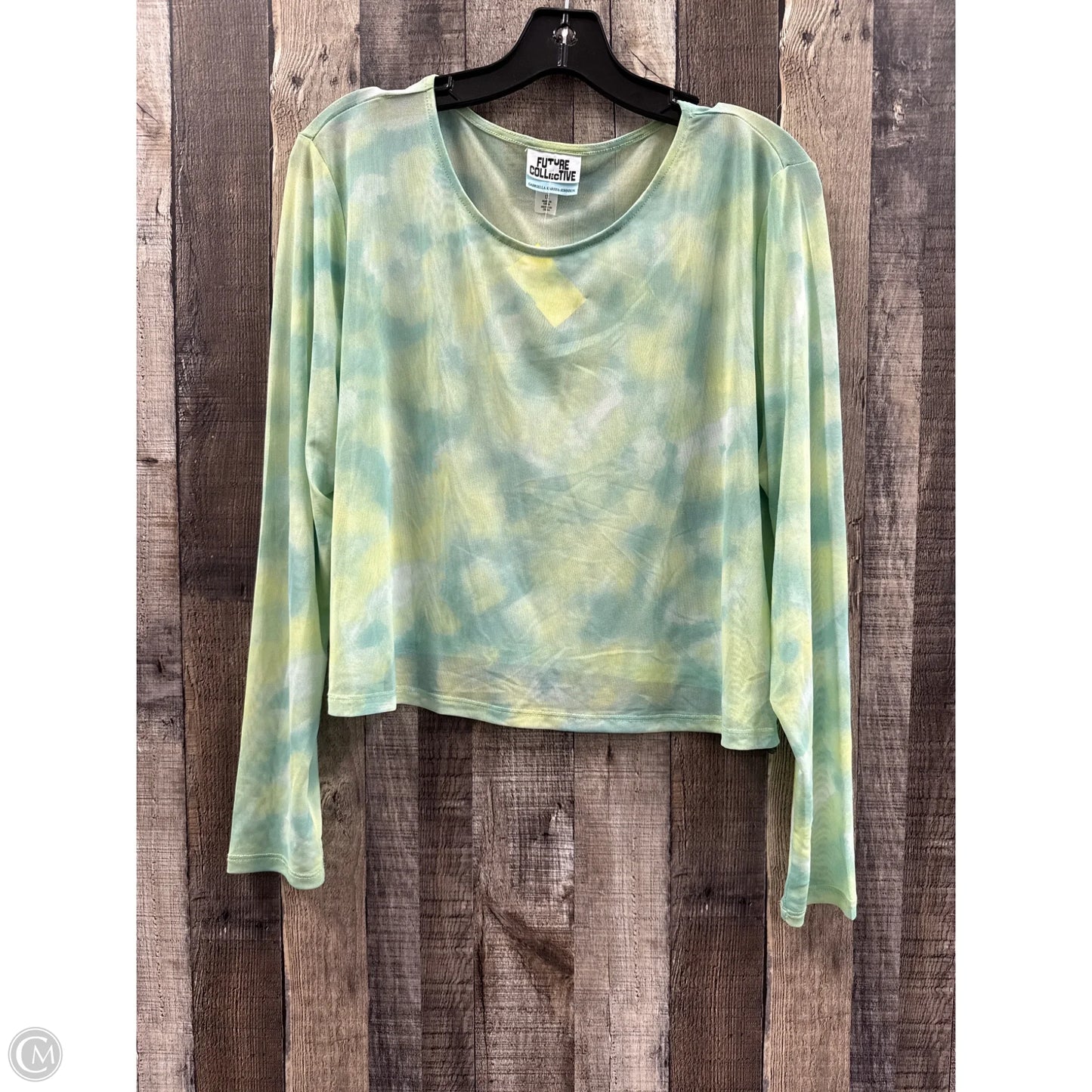 Top Long Sleeve By Future Collective In Tie Dye Print, Size: 1x