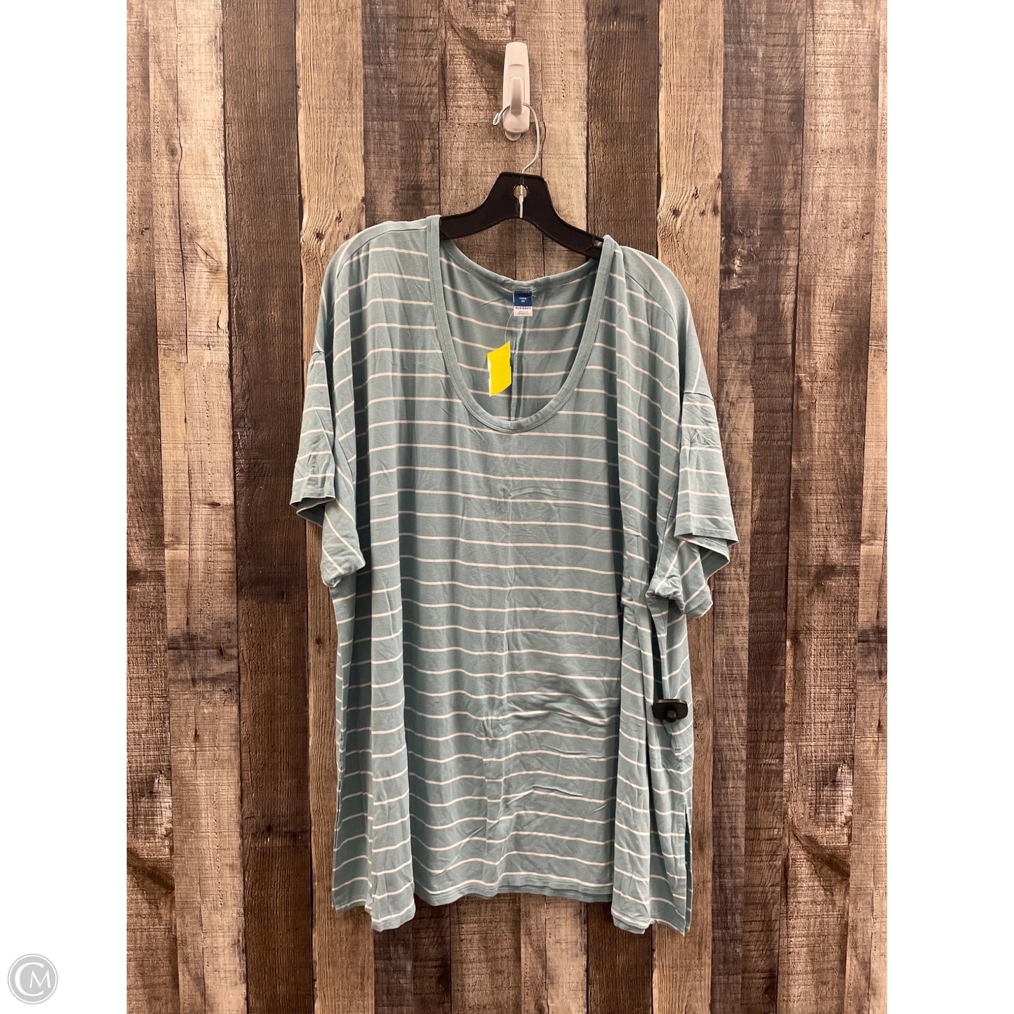 Top Short Sleeve By Old Navy In Blue & White, Size: 3x