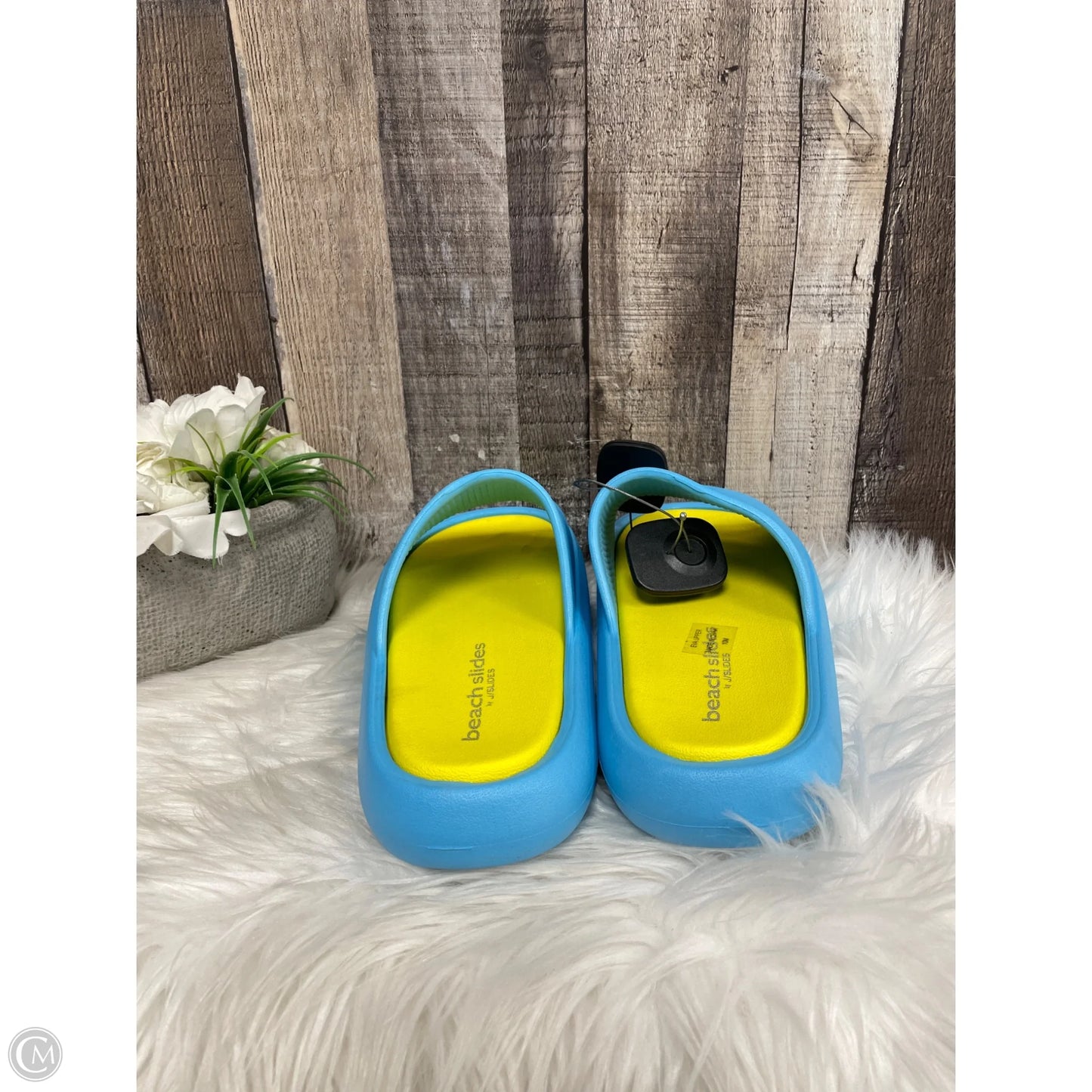 Sandals Flats By J Slides In Blue, Size: 10